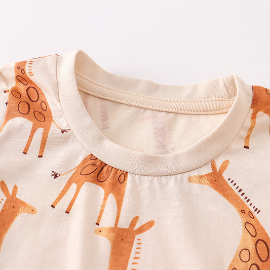 Cute Cartoon Cotton Kids T-Shirt Short Sleeve Casual Top