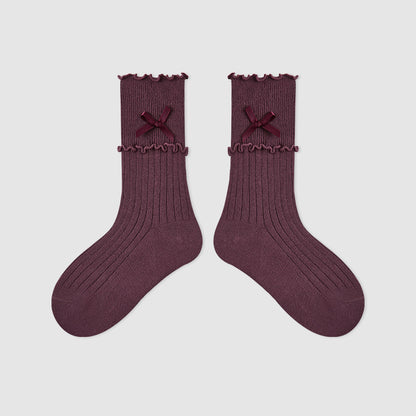 Kids Mid Calf Animal Embroidered Cotton Socks