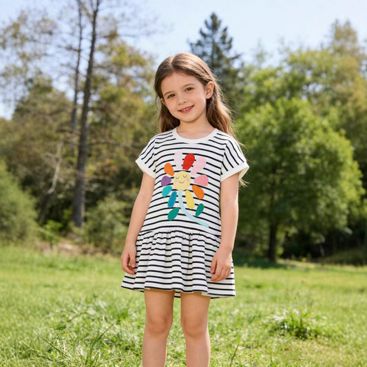 Girls' Cartoon Princess Dress Cute Cotton Summer Dress