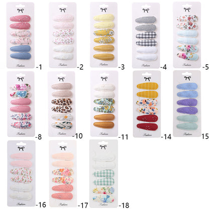 Sweet Floral Fabric Hair Clips Set for Kids