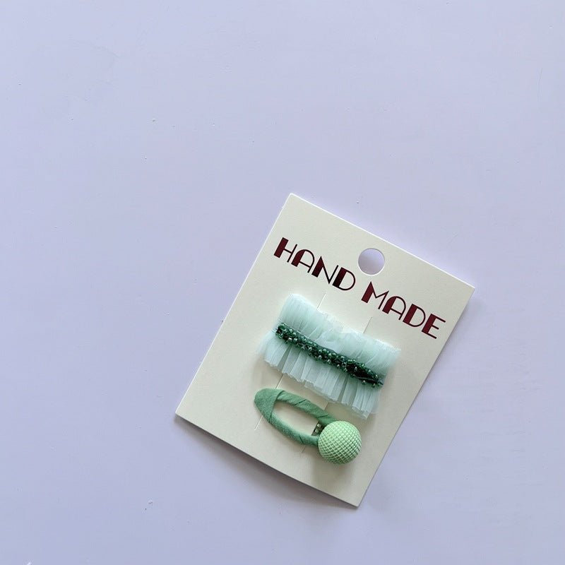 Cute Children's Mesh Beaded Hair Clips for Girls