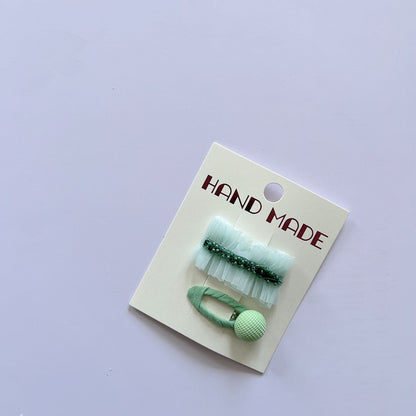 Cute Children's Mesh Beaded Hair Clips for Girls