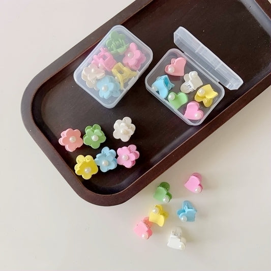 Heart And Flower Hair Clips Set For Kids