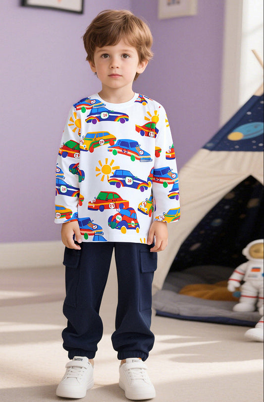 Trendy Cartoon Long Sleeve Kids T-Shirt