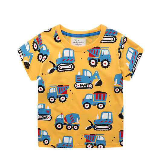 Cartoon Cotton Short Sleeve T-Shirt for Boys