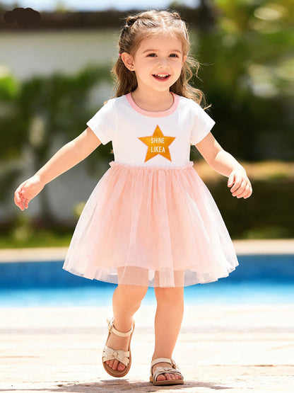 Girls' Cute Tulle Dress Cotton Princess Dress