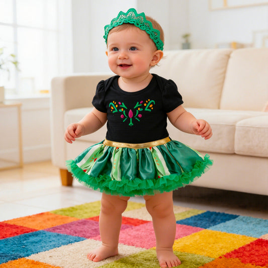 Princess Elsa Cotton Short Sleeve Baby Dress Set