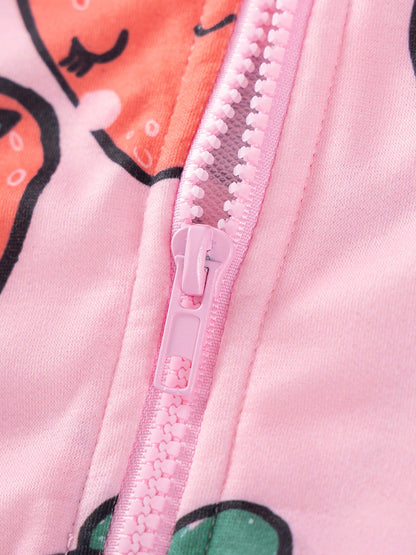Cartoon Long Sleeve Hoodie for Girls Soft Polyester Casual Wear