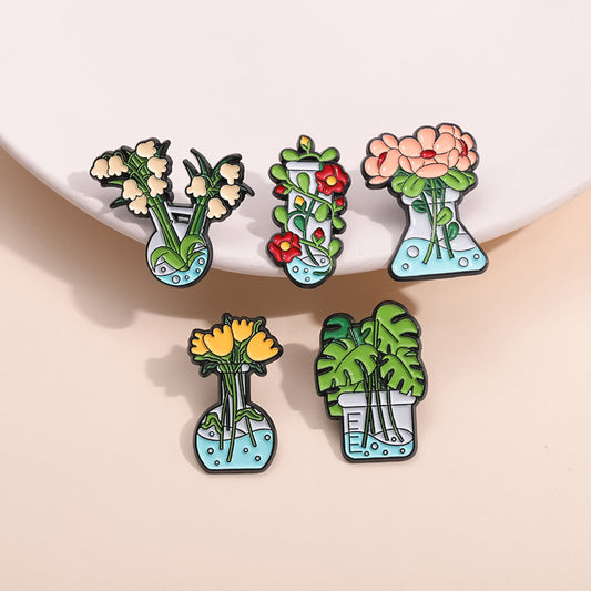 Cute Floral Brooch Metal Badge Bag Accessory