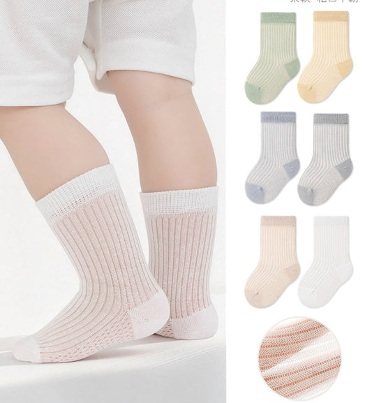 Lightweight Breathable Cotton Baby Socks for Boys and Girls