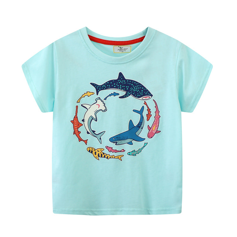 Glow-in-the-Dark Summer Kids T-Shirt with Cartoon Design
