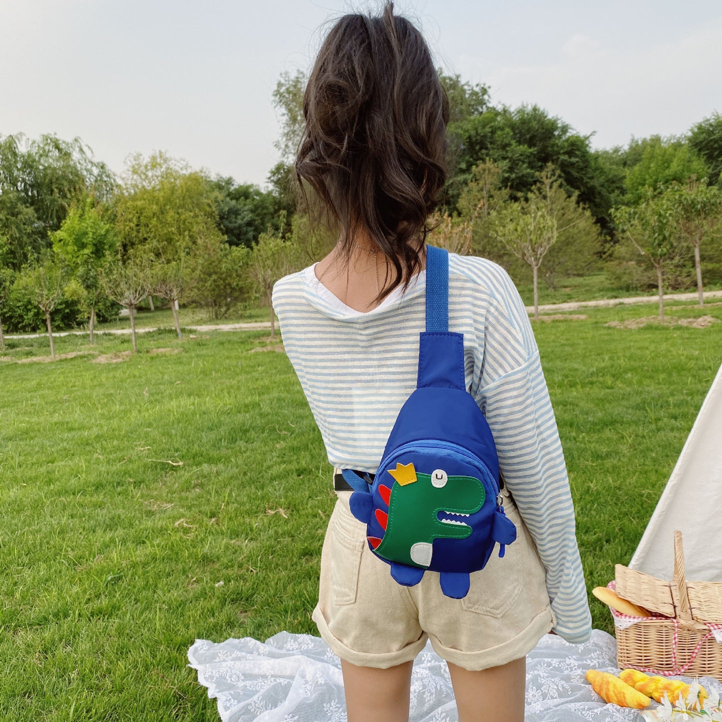 Cute Dinosaur Backpack Casual Crossbody Bag for Kids