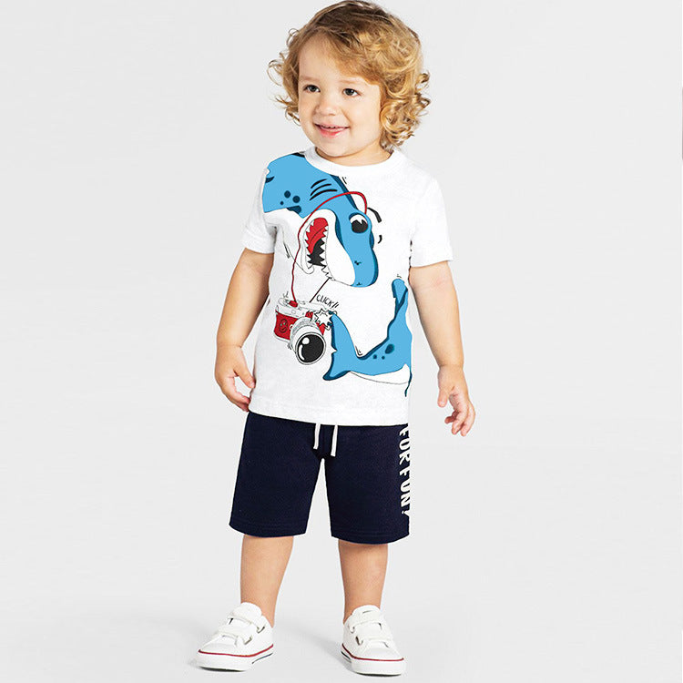 Summer Boys' Cute Sports T-Shirt and Shorts Set