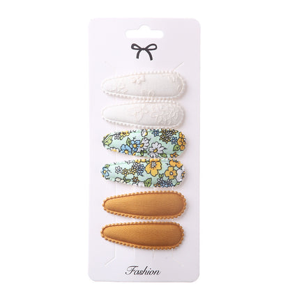 Sweet Floral Fabric Hair Clips Set for Kids