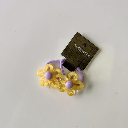 Colorful Hollow Flower Hair Ties for Kids