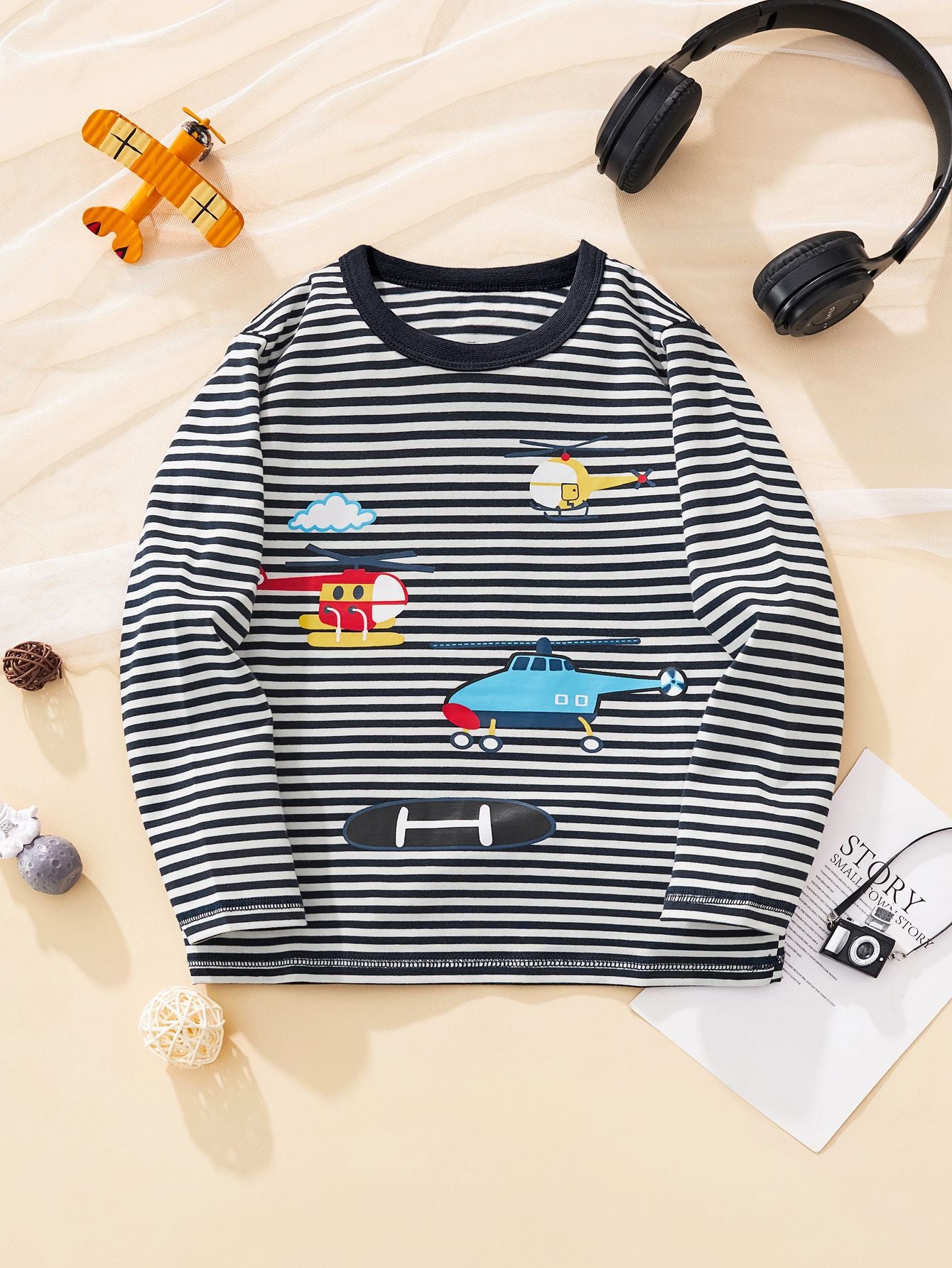 Striped Cotton Long Sleeve T-Shirt for Boys