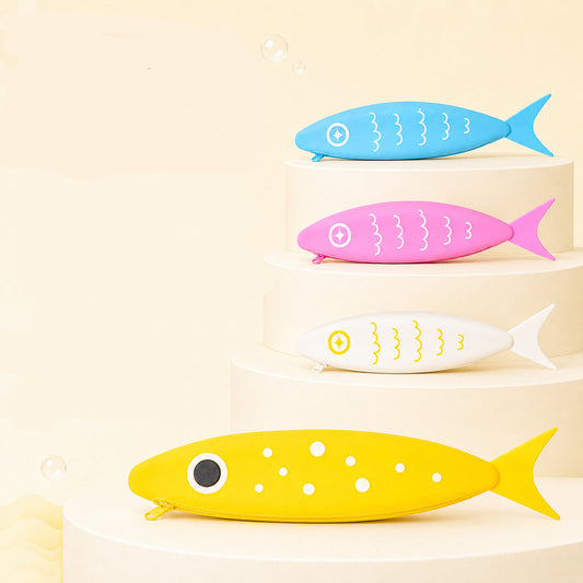 Pencil Case Fish Bubble Silicone Cute School Accessory