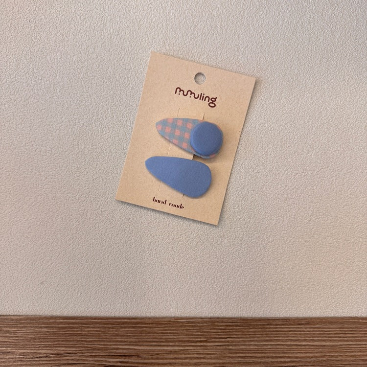 Cute Children’s Hair Clips with Checkered Design