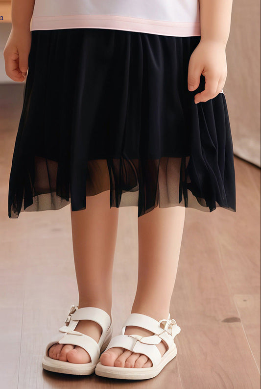 Girls' Summer Tulle Skirt Solid Color Casual Skirt