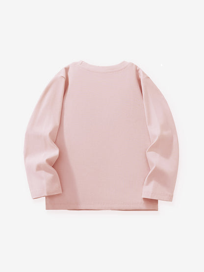 Animal Print Long Sleeve Cotton T-Shirt for Girls