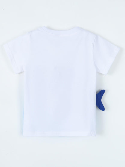 Shark Print Cotton Kids T-Shirt Casual Short Sleeve