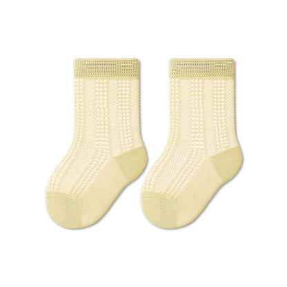 Baby Cotton Socks Breathable Mid-Calf Socks for Boys and Girls