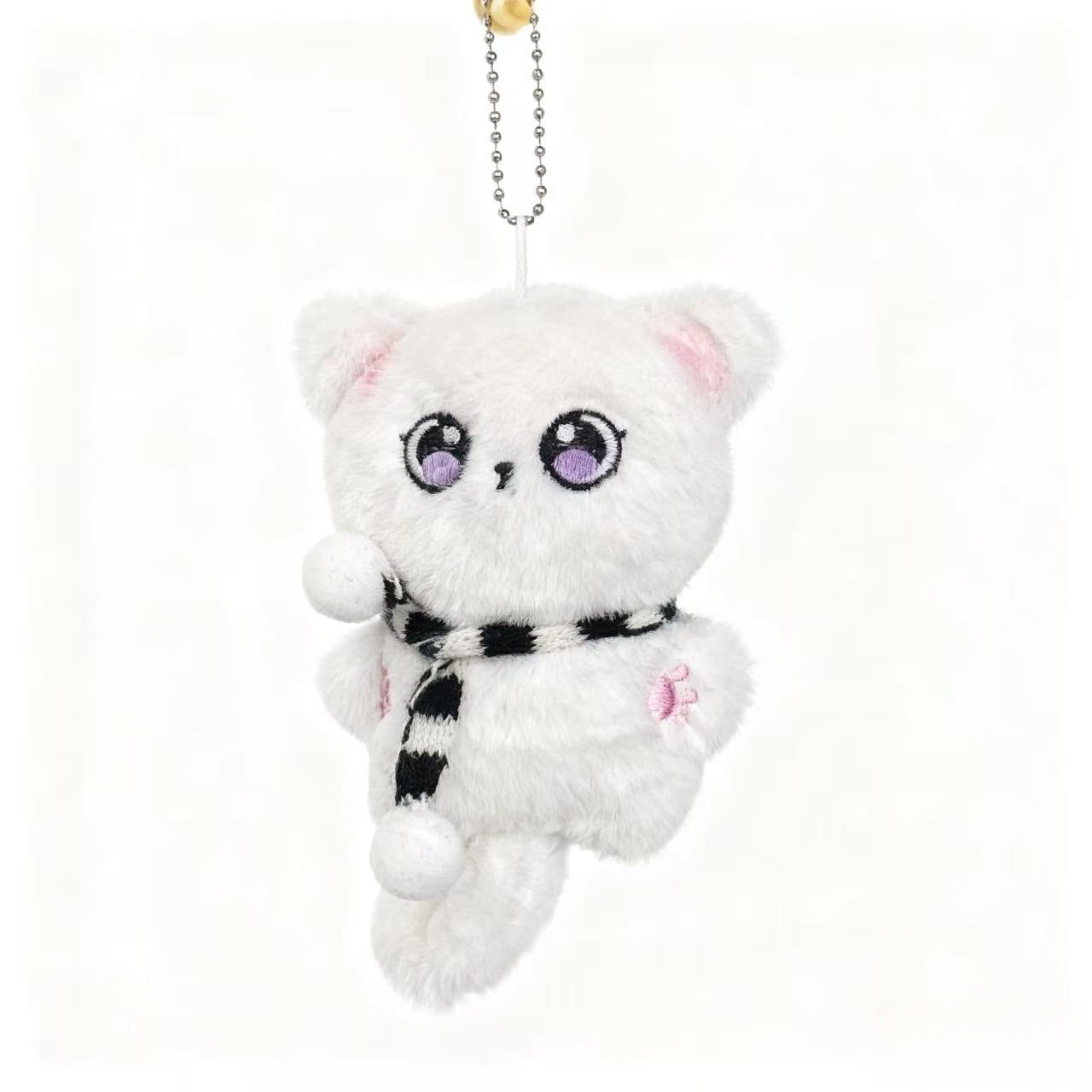 Cute Plush Siamese Cat Keychain Pendant for Bags