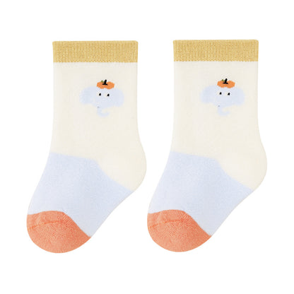 Cartoon Design Thick Cotton Mid-Calf Socks for Kids