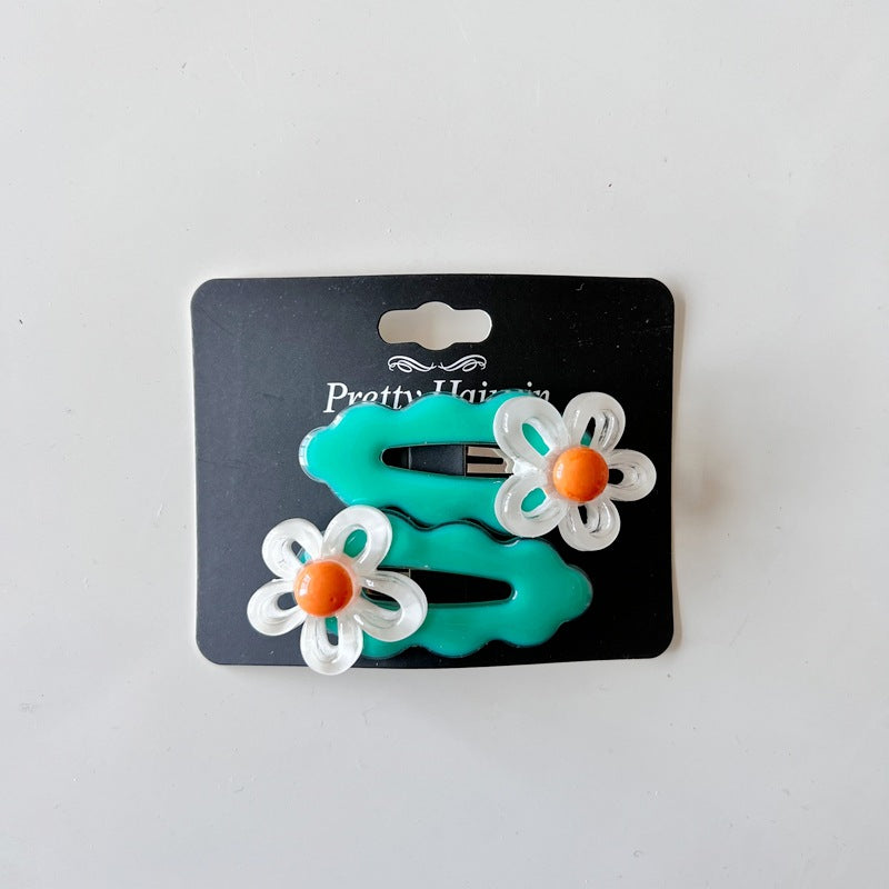 Colorful Wave Hair Clips for Kids - Cute Floral Design