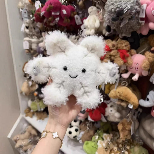 Cute Snowflake Plush Keychain Toy for Christmas