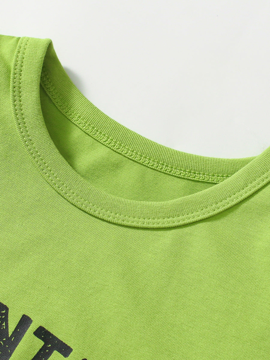Summer Cartoon Cotton Short Sleeve Boys' Set