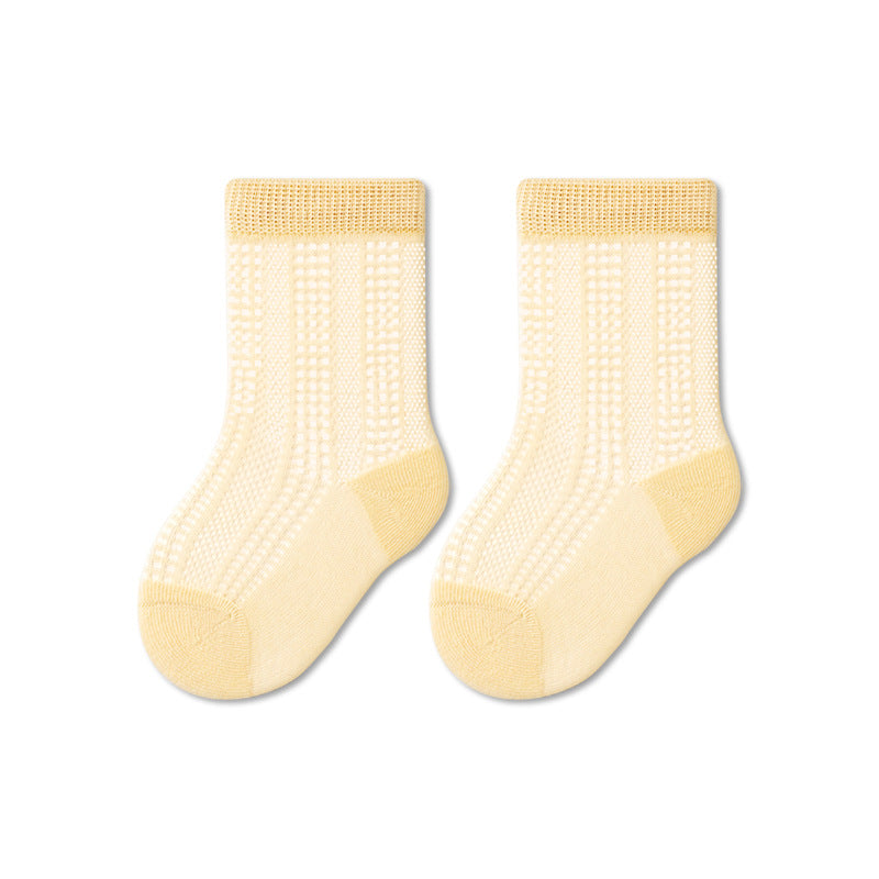Baby Cotton Socks Breathable Mid-Calf Socks for Boys and Girls