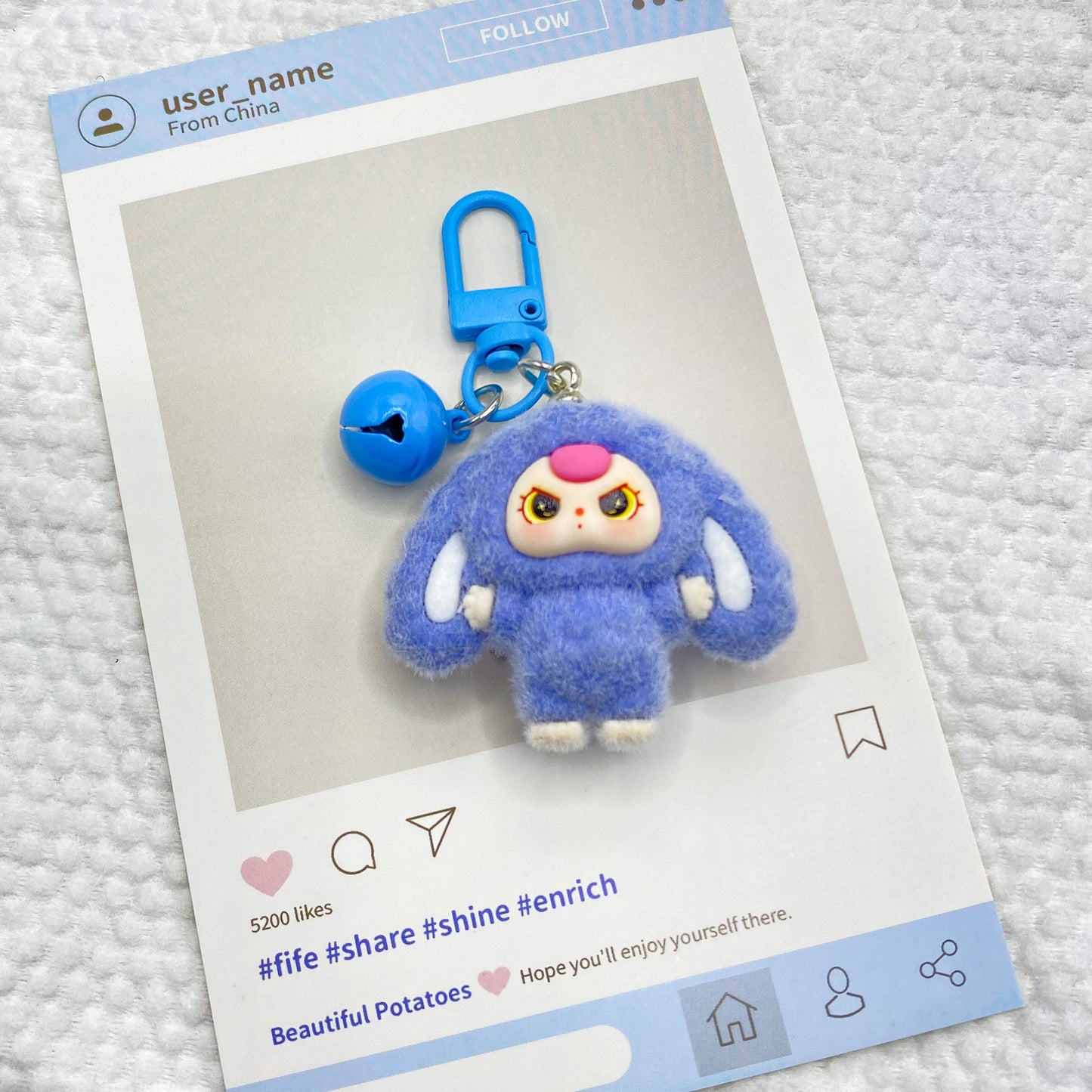 Cute Plush Bunny Keychain Bag Charm - DIY Accessory
