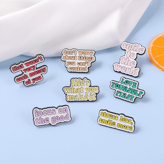 Trendy Letter Alloy Badge Accessories for Shirt Collars