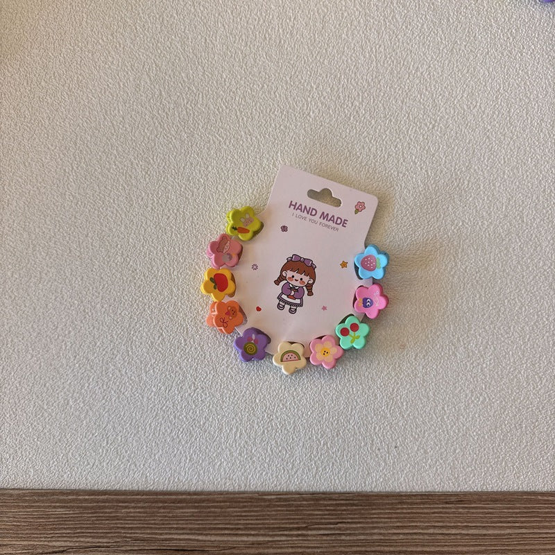 10-Pack Floral Themed Children's Hair Clips for Girls
