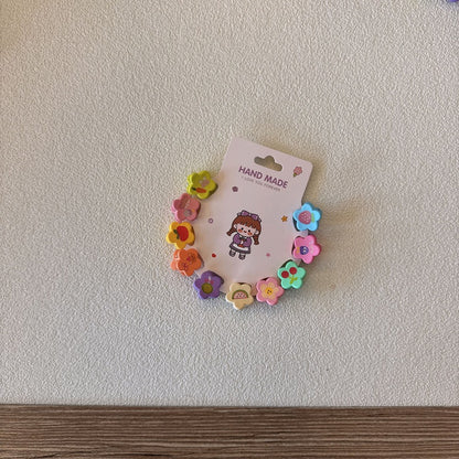 10-Pack Floral Themed Children's Hair Clips for Girls