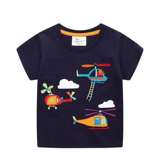 Cartoon Print Cotton T-Shirt for Kids