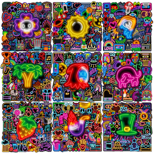 Neon Sticker Pack Graffiti Printed Vinyl DIY Crafts
