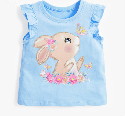 Children's Cute Cotton T-Shirt with Cartoon Design