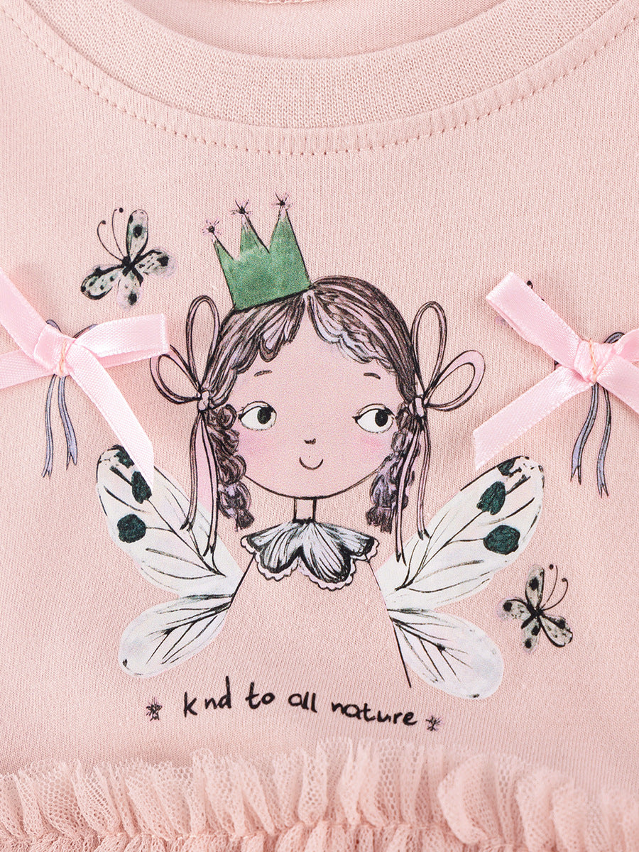 Girls' Tulle Dress Cute Short Sleeve Princess Dress