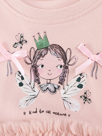 Girls' Tulle Dress Cute Short Sleeve Princess Dress
