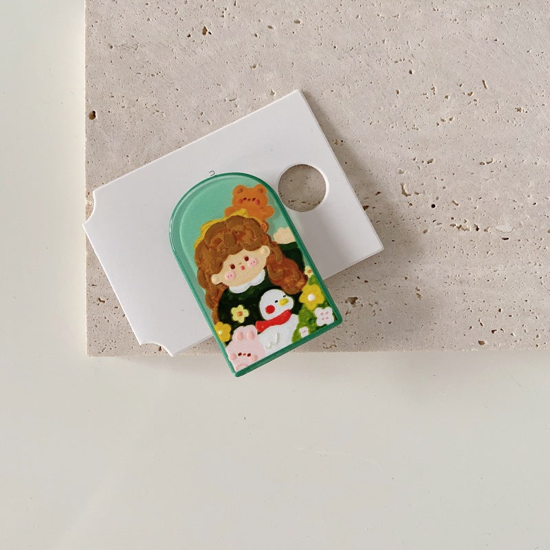 Kids' Cartoon Bear Hair Clips Acrylic Duckbill Clips for Girls