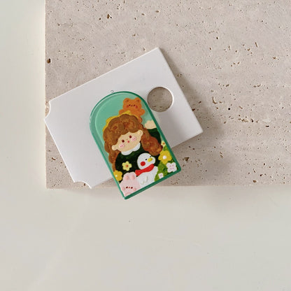 Kids' Cartoon Bear Hair Clips Acrylic Duckbill Clips for Girls