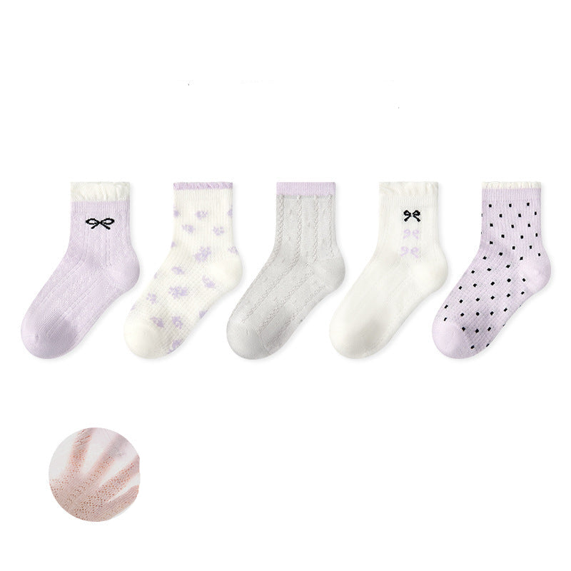 Kids Mesh Cotton Socks Cute Cartoon Breathable Everyday