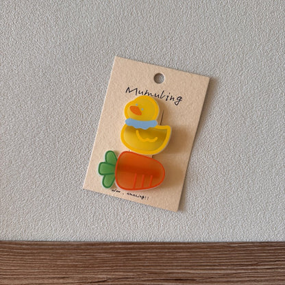 Cartoon Acrylic Hair Clips for Kids - Cute Animal Designs