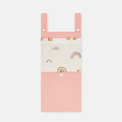 Cotton Baby Crib Storage Hanging Bag Multi-Functional Diaper Toy Organizer