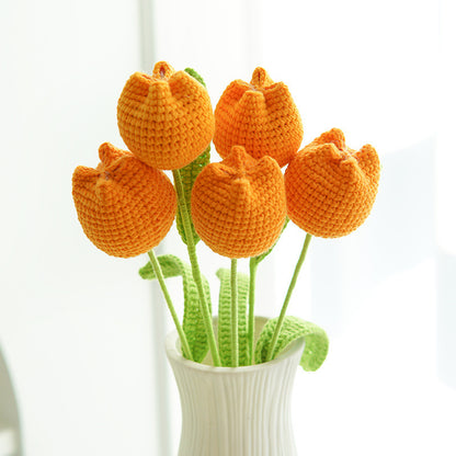Single Stem Dried Flower Rose Tulip Bouquet Decor