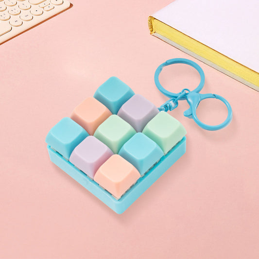 Block Puzzle Button Fidget Keychain Plastic Stress Toy
