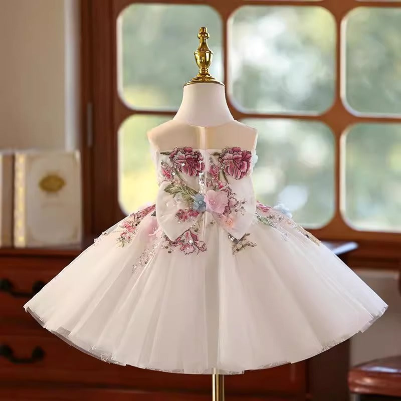 Sweet Floral Princess Dress for Little Girls