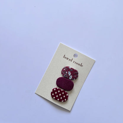 Floral Pattern Fabric Hair Clips Set for Kids
